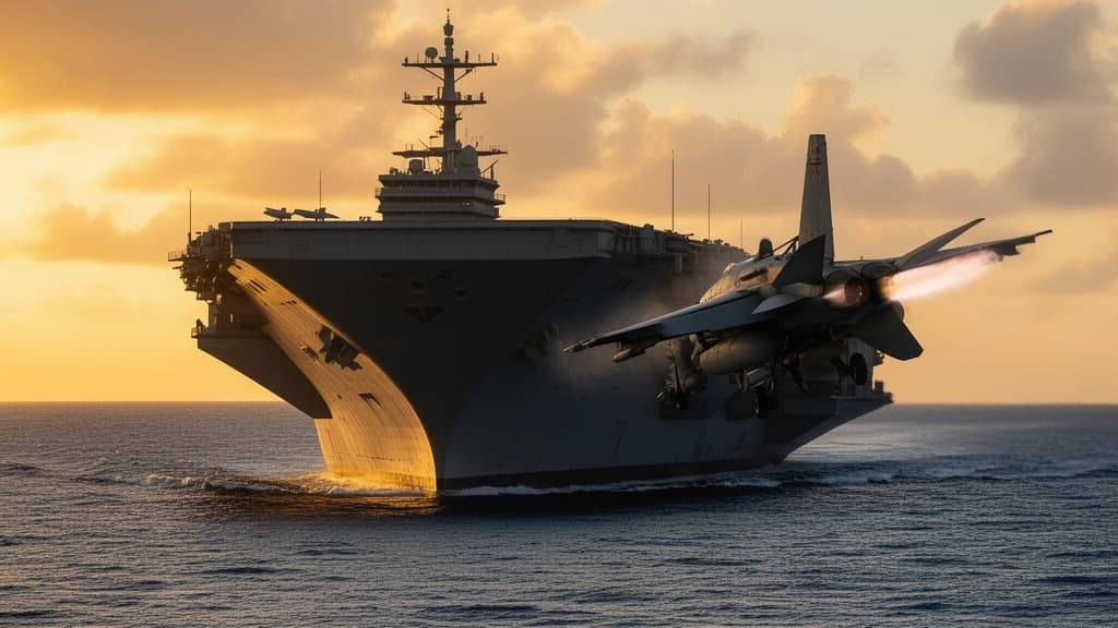 El buque de GUERRA más poderoso del mundo lanza aviones en el Caribe